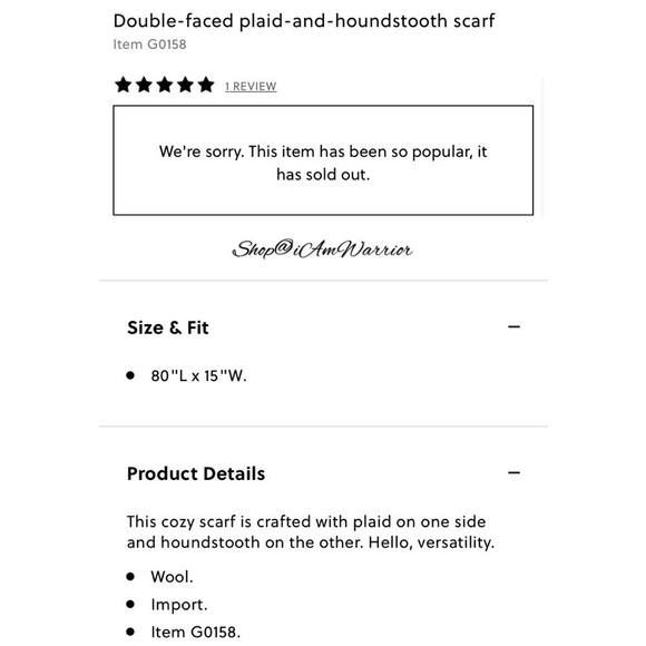 J.Crew double faced plaid/houndstooth wool fringe scarf *shop@iamwarrior - Picture 9 of 10